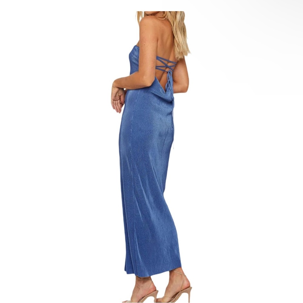 Amazon Blue Backless Dress